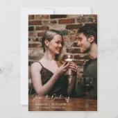 シンプルネイビエレガントーブルーBoho QRコード写真 セーブザデート (正面)