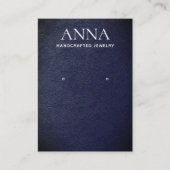 シンプルネイビエレガントーレザーイヤリングディスプレイ 名刺 (正面)