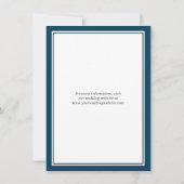 シンプルネイビクラシックーブルーウェディング日付を保存 セーブザデート (裏面)