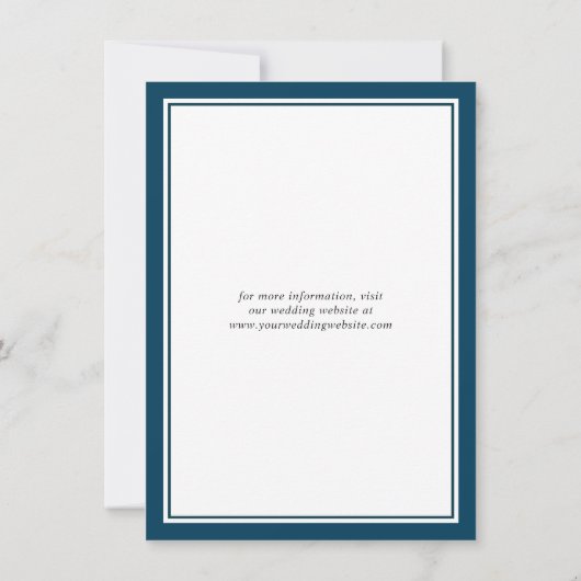 シンプルネイビクラシックーブルーウェディング日付を保存 セーブザデート (裏面)