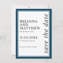 シンプルネイビクラシックーブルーウェディング日付を保存