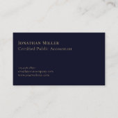 シンプルネイビミニマルーブルー金ゴールドロゴ 名刺 (正面)