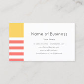 シンプルネイビモダンーのサンゴとイエローワイドストライプ 名刺 (裏面)