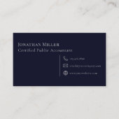 シンプルネイビモダンーブルーとグレー 名刺 (正面)