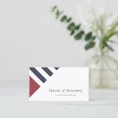 シンプルネイビモダンーブルーとレッドワイドストライプ 名刺 (スタンド正面)