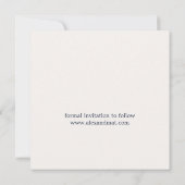 シンプルネイビモダンーブルータイポグラフィ セーブザデート (裏面)