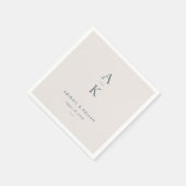 シンプルネイビモダンーブルーモノグラム結婚ズ スタンダードカクテルナプキン (角)