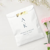 シンプルネイビモダンーブルーモノグラム結婚ズ フェイバーバッグ (封をした状態)