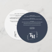 シンプルネイビモダンーブルー結婚シック メニュー (正面/裏面)