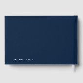 シンプルネイビーとホワイトまたは任意の色のゲイ結婚の ゲストブック (裏面)