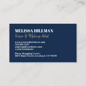 シンプルネイビーエレガントブループロフェッショナルモノグラム 名刺 (裏面)