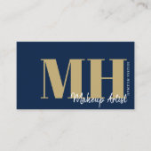 シンプルネイビーエレガントブループロフェッショナルモノグラム 名刺 (正面)