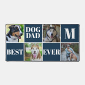 シンプルネイビードッグパパ4枚フォトコラージデスクマット デスクマット (正面)