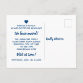 シンプルネイビーブルーゲストルームムービングアナウンスメント 案内ポストカード (裏面)