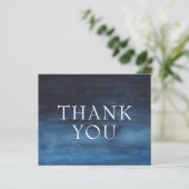 シンプルネイビーブルーバジェットビジネスサンキューカード (スタンド正面)