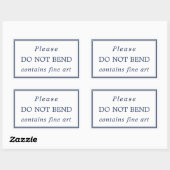 シンプルネイビーブルーホワイト曲げない 長方形シール (シート)