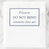 シンプルネイビーブルーホワイト曲げない 長方形シール (バッグ)