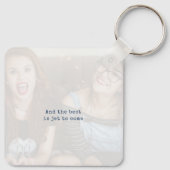 シンプルネイビーブルーミニマリスト写真記念 キーホルダー (裏面)