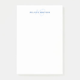 シンプルネイビーブルーミニマリスト2モノグラム名 ポストイット