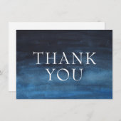 シンプルネイビーブルーモダンビジネス サンキューカード (正面/裏面)