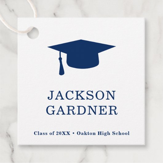 シンプルネイビーブルーモルタルボモダンード フェイバータグ (正面)