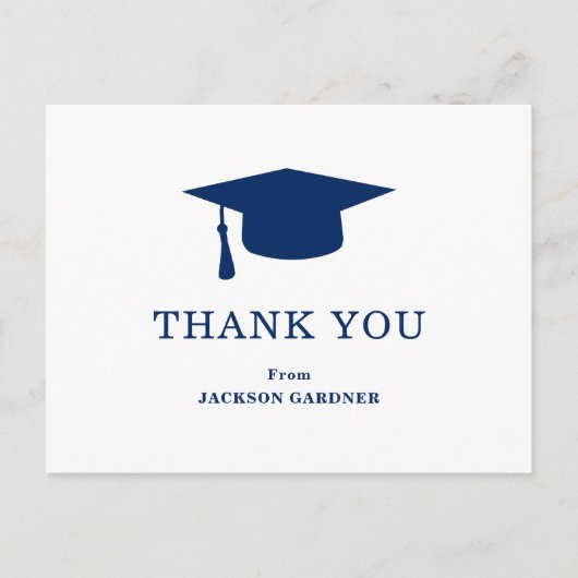 シンプルネイビーブルーモルタルボモダンード ポストカード (正面)