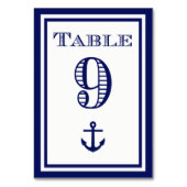 シンプルネイビーブルー枠いかりテーブルカード#9 テーブルナンバー (正面)