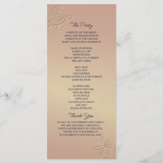 シンプルネイビーブルー結婚式 プログラム (裏面)