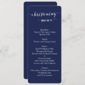 シンプルネイビーブルー《キリスト教》洗礼式や命名式のメニューカード メニュー (正面/裏面)