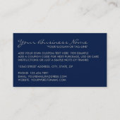 シンプルネイビーブルー&シルバーフォイル効果ありがとう 名刺 (裏面)