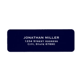 シンプルネイビーブルー&ホワイト差出人住所 ラベル