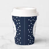 シンプルネイビーミニマルブルービジネスロカスタムゴ 紙コップ (右)