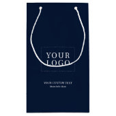 シンプルネイビーミニマルブルー スモールペーパーバッグ (裏面)