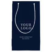 シンプルネイビーミニマルブルー スモールペーパーバッグ (正面)