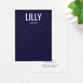 シンプルネイビーモダンブルーイヤリングディスプレイカード (デスク)