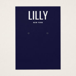 シンプルネイビーモダンブルーイヤリングディスプレイカード