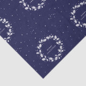 シンプルネイビーモダンブルークリスマスホリーリース 薄葉紙 (詳細)