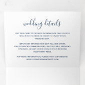 シンプルネイビーモダンブ結婚ブルー 三つ折り招待状 (内部最初)