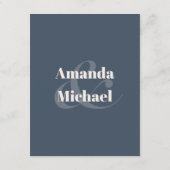 シンプルネイビーモダンミニマ結婚リスト詳細 エンクロージャーカード (裏面)