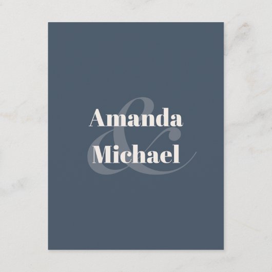 シンプルネイビーモダンミニマ結婚リスト詳細 エンクロージャーカード (裏面)