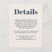 シンプルネイビーモダンミニマ結婚リスト詳細 エンクロージャーカード (正面)