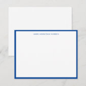 シンプルネイビーモダンルプロフェッショナル厚縁どい ノートカード (正面/裏面)