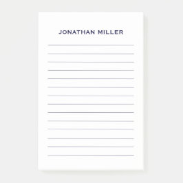 シンプルネイビー横線パーソナライズされた4x6 ポストイット