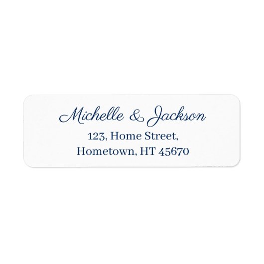 シンプルネイビー澄んブルー文字結婚白 ラベル (正面)