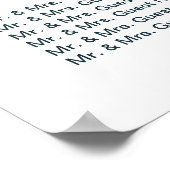 シンプルネイビー結婚ブルーノットの座席表 ポスター (角)