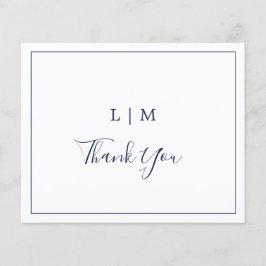 シンプルネイビー結婚ブルーバジェットサンキューカード