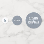 シンプルネイビー&ダスティブルータイポグラフィ結婚ズ コンフェッティ (裏面)