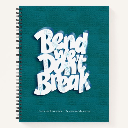 シンプルネイビー・ブルー・ベンドを壊さない意欲を起こ ノートブック (正面)