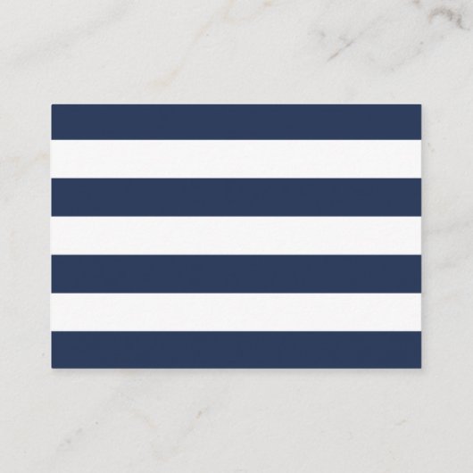 シンプルネイビー&ホワイトホテルアコモデーションカード エンクロージャーカード (裏面)