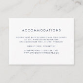 シンプルネイビー&ホワイトホテルアコモデーションカード エンクロージャーカード (正面)